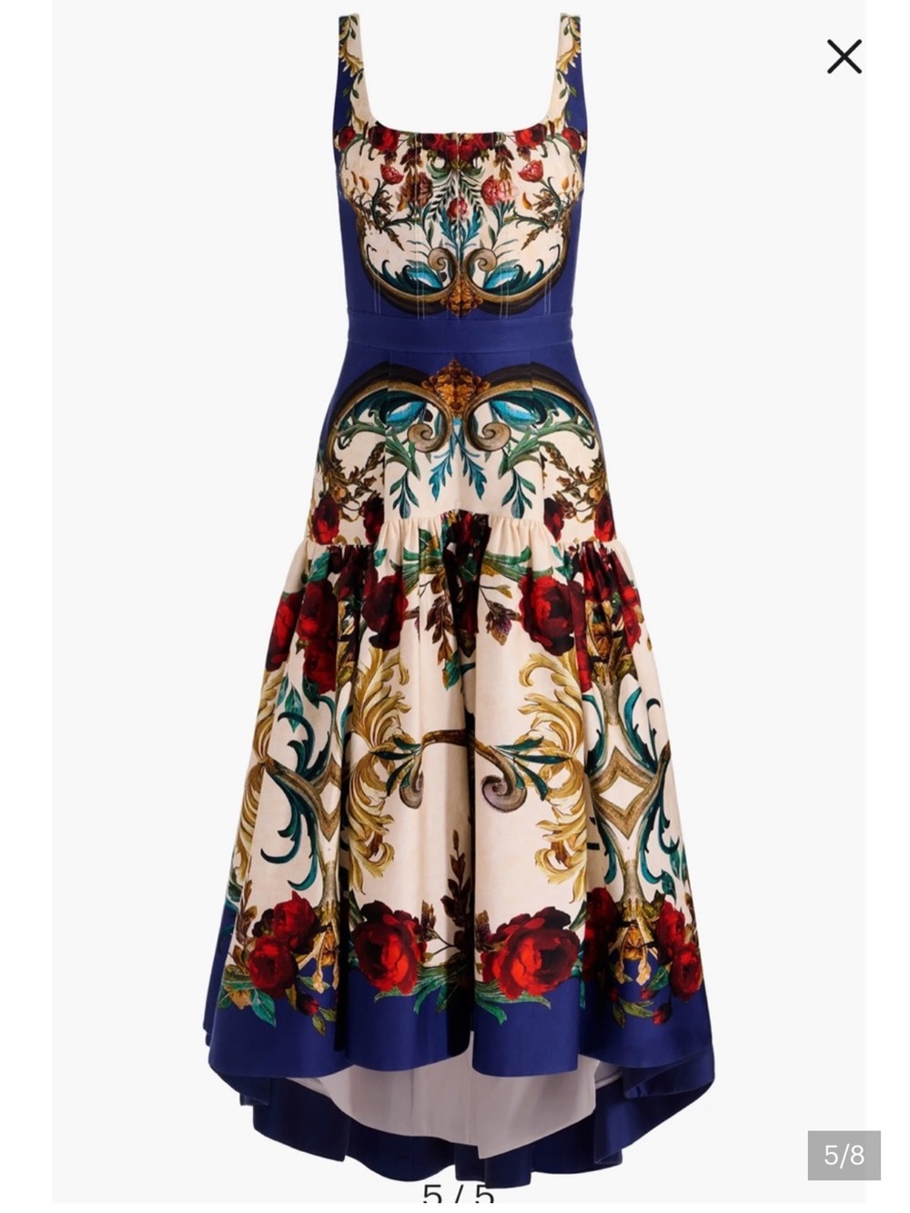 Alice + Olivia Diana Gilded Rose Baroque High-Low Dress 4 New $660 - Picture 5 of 9